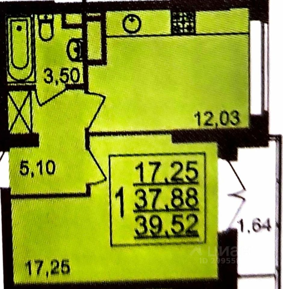 Продаю однокомнатную квартиру 40м² Юбилейный просп., 45, Реутов, Московская  область, м. Новокосино - база ЦИАН, объявление 299558999