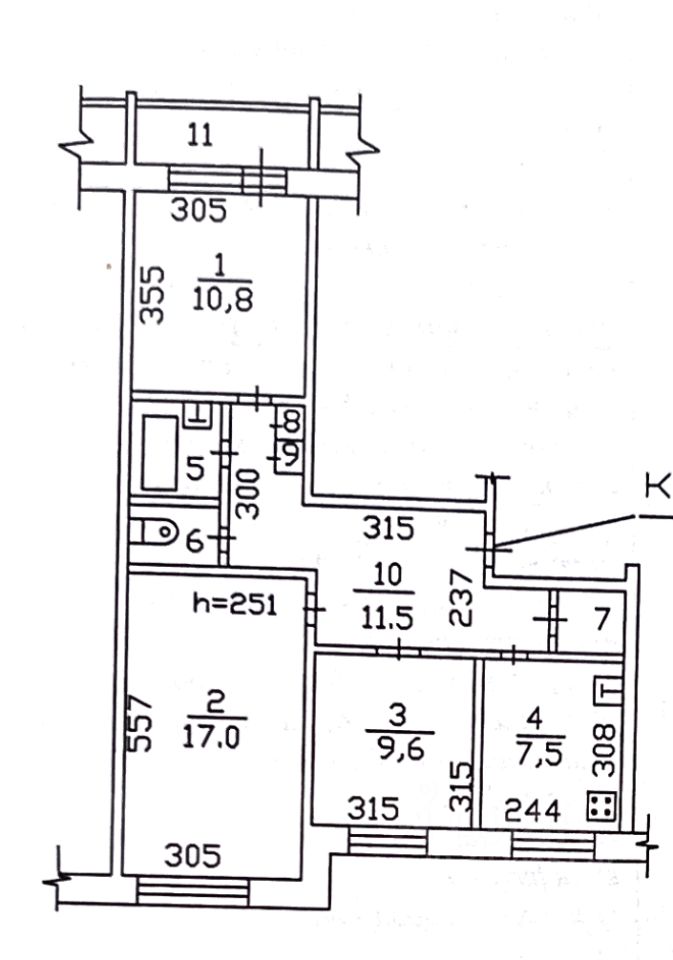 Продажа трехкомнатной квартиры 62м² Южная ул., 2, Реутов, Московская ...