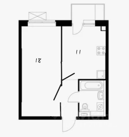 1-комн., 38 м², 6/8 этаж