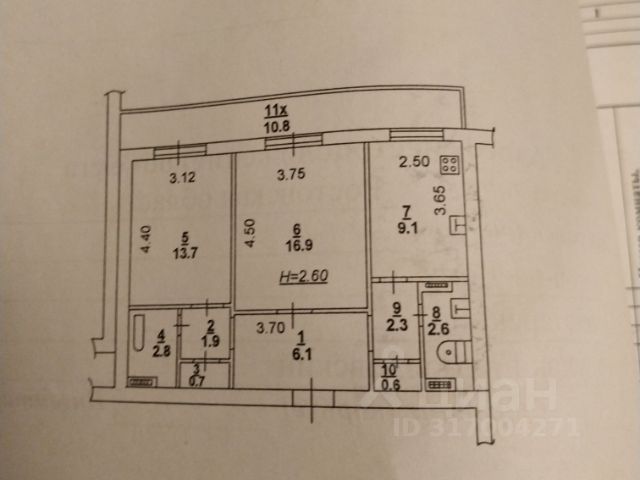 2-комн., 56,7 м², 7/18 этаж