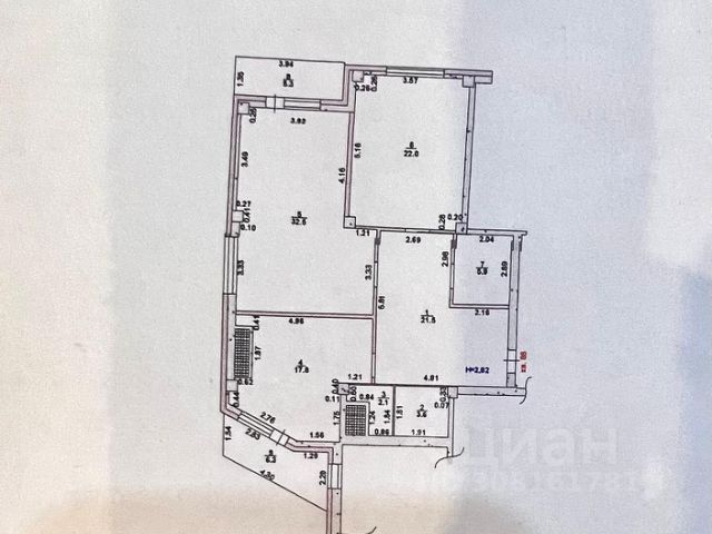 3-комн., 109 м², 16/17 этаж