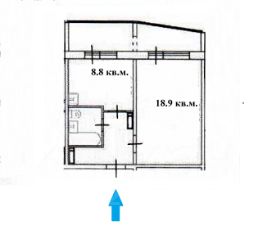 1-комн.кв., 42 м², этаж 1