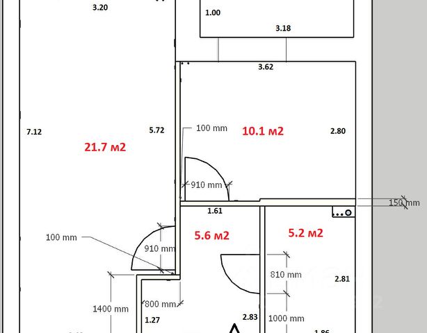 1-комн., 42,9 м², 2/4 этаж
