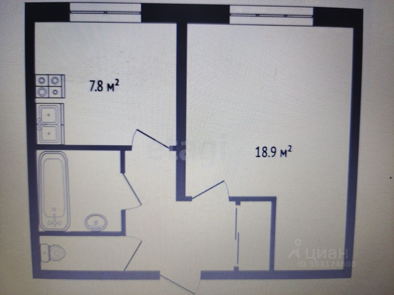 Продажа однокомнатной квартиры 33м² просп. Ленина, 1, Самара, Самарская  область, м. Алабинская - база ЦИАН, объявление 303174808