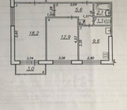 3-комн.кв., 59 м², этаж 3