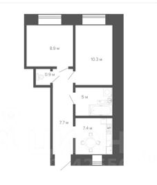 2-комн.кв., 40 м², этаж 2