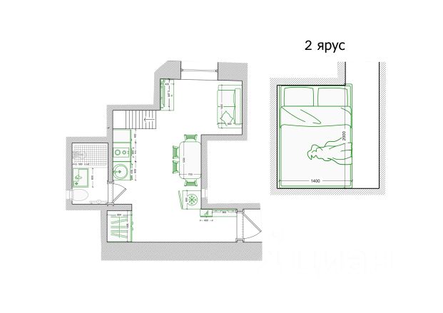 Студия, 24 м², 3/8 этаж