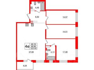 3-комн.кв., 103 м², этаж 3