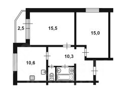 2-комн.кв., 56 м², этаж 8