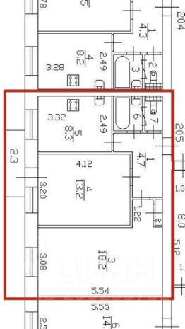 2-комн.кв., 48 м², этаж 5