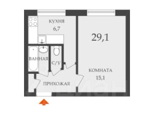 1-комн.кв., 29 м², этаж 5