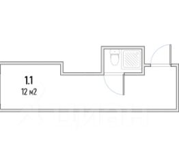 студия, 12 м², этаж 3