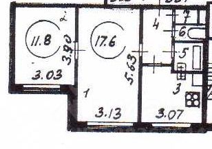 2-комн.кв., 46 м², этаж 1