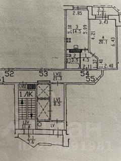 1-комн.кв., 43 м², этаж 12