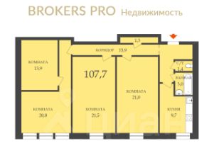 4-комн.кв., 108 м², этаж 4