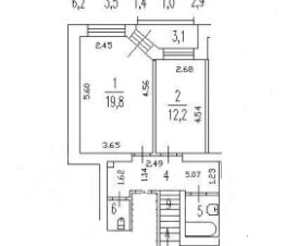 2-комн.кв., 61 м², этаж 7