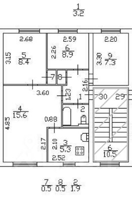 4-комн.кв., 52 м², этаж 5