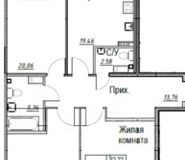 3-комн.кв., 103 м², этаж 4