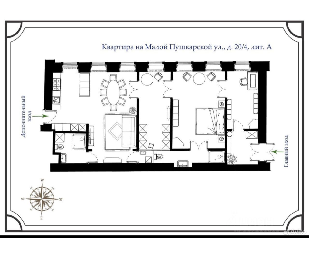 Элитные 4-комнатные квартиры на улице Малая Пушкарская в Санкт-Петербурге,  купить элитное жильё бизнес класса. Найдено 1 объявление.