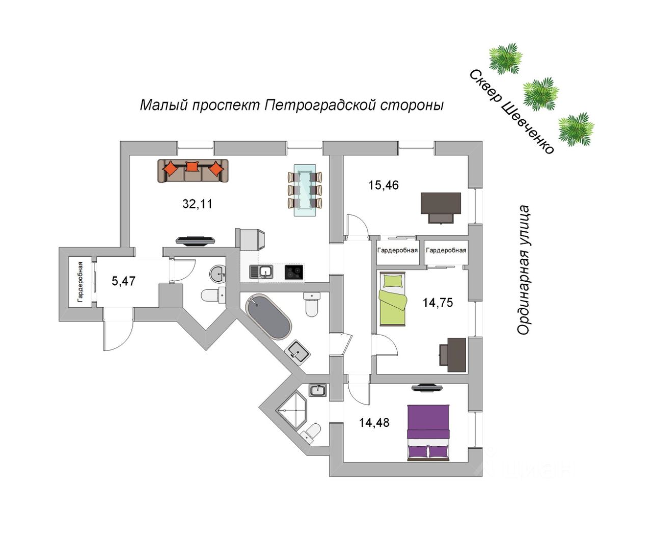 Купить квартиру на проспекте Малый Петроградской стороны в  Санкт-Петербурге, продажа квартир во вторичке и первичке на Циан. Найдено 54  объявления