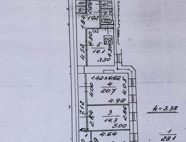3-комн., 103,5 м², 4/8 этаж