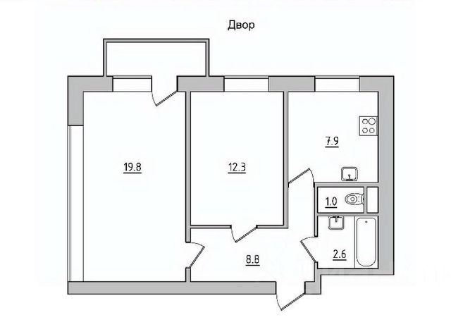 2-комн., 53,4 м², 8/15 этаж
