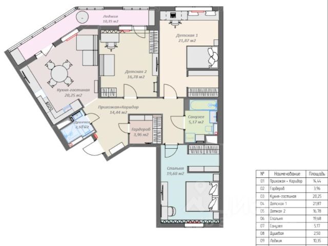 3-комн., 106 м², 7/11 этаж