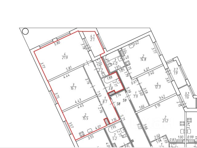 2-комн., 68,8 м², 11/17 этаж