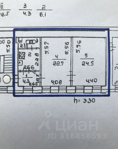 2-комн., 61,9 м², 2/4 этаж