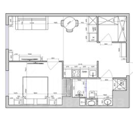 1-комн.кв., 52 м², этаж 1