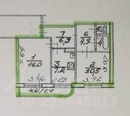 2-комн.кв., 49 м², этаж 15