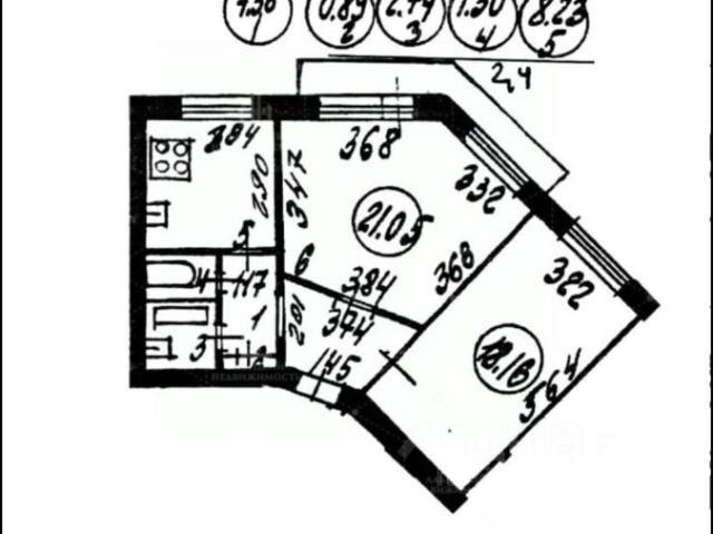 2-комн., 60 м², 8/9 этаж