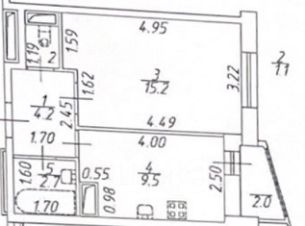 1-комн.кв., 33 м², этаж 4