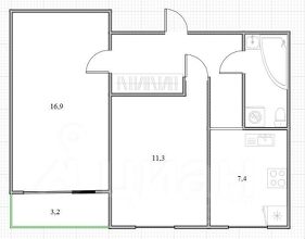 2-комн.кв., 46 м², этаж 10