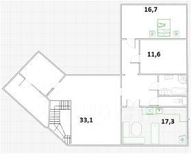 3-комн.кв., 114 м², этаж 14