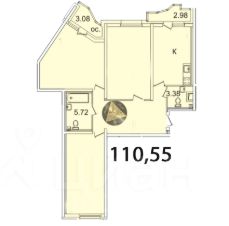 3-комн.кв., 111 м², этаж 6