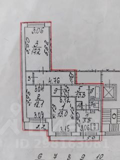 3-комн.кв., 72 м², этаж 9