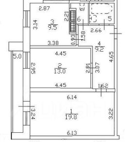 2-комн.кв., 56 м², этаж 20