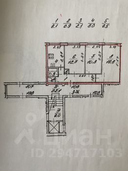 3-комн.кв., 61 м², этаж 1