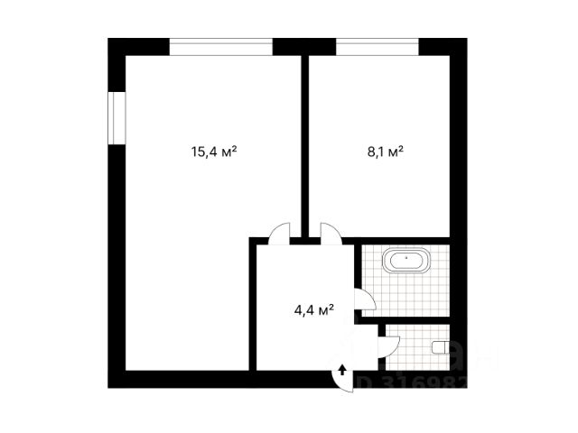 1-комн., 31,1 м², 7/9 этаж