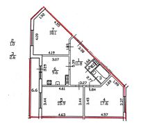 3-комн.кв., 76 м², этаж 5