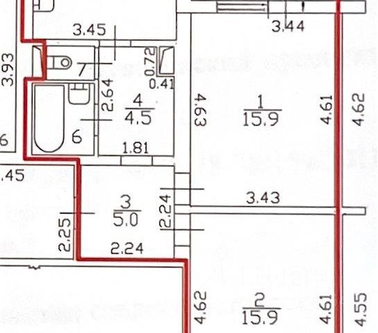 2-комн., 55,5 м², 6/13 этаж