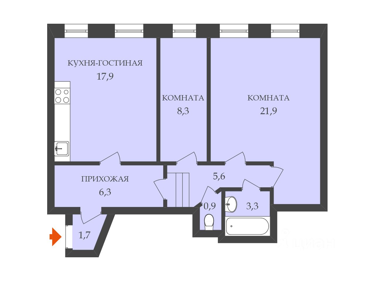 2-комн. кв., р-н Центральный
