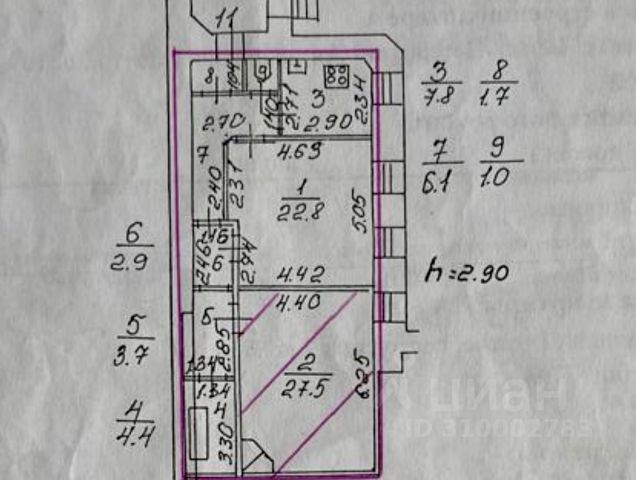 2-комн., 78 м², 1/6 этаж