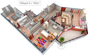 4-комн.кв., 120 м², этаж 11