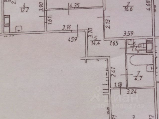 3-комн., 87,2 м², 4/5 этаж