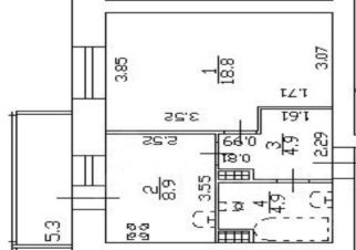 1-комн.кв., 38 м², этаж 3