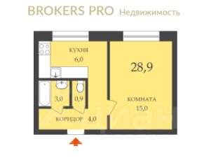 1-комн.кв., 29 м², этаж 3