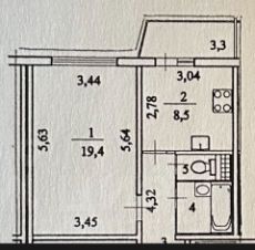 1-комн.кв., 37 м², этаж 13