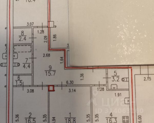 3-комн., 95,2 м², 3/26 этаж